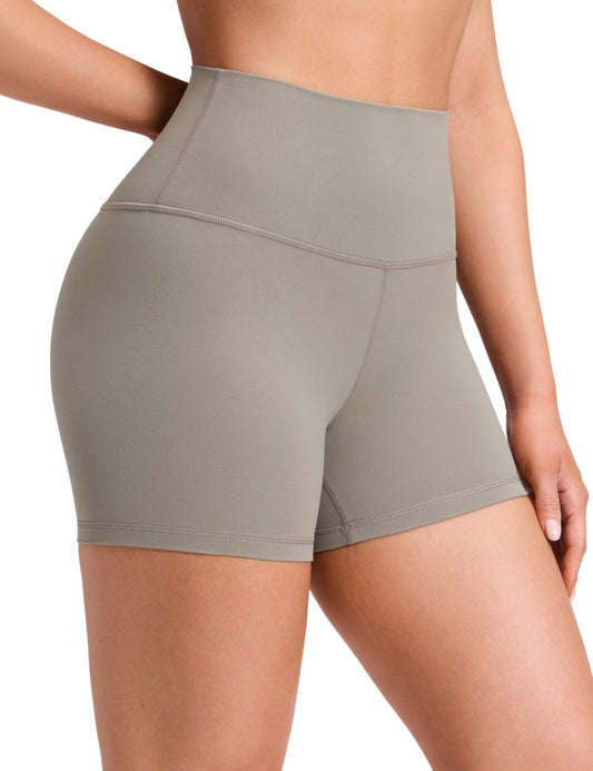 CRZ YOGA Butterluxe Biker Shorts 4'' - High Waisted Booty Workout Volleyball Yoga Womens Spandex Warm Ash Grey Small