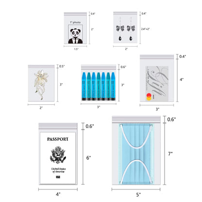 Clear Resealable Zipper Poly Bags 5" x 7" 200pcs Reclosable Clear Plastic Zip Bags Self Lock Plastic Bags 2 Mil A6 Cards Envelopes Storage Packaging Crafts Candy (12 Sizes to Choose from)