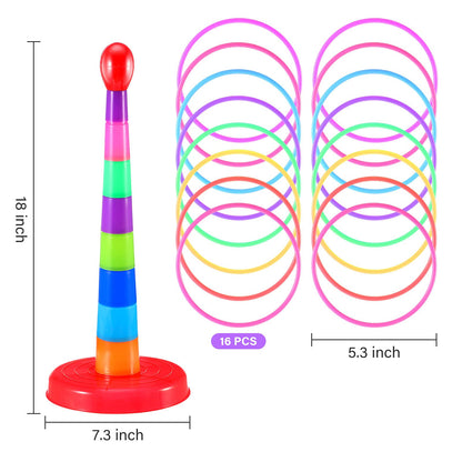 Sumind 2 Sets 18" Colorful Plastic Sport Ring Toss Game Set for Most Ages