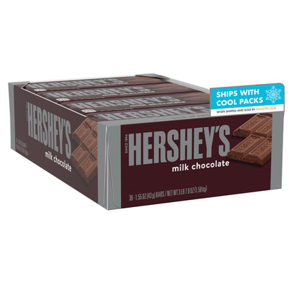HERSHEY'S Milk Chocolate Candy Bars, Halloween Candy, 1.55 oz (36 Count)