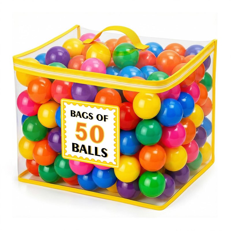 Suncuber Ball Pit Balls for Toddlers: 50 Colorful Non-Toxic Balls – BPA-Free, Phthalate-Free, Crush-Resistant Plastic, 2.2 Inches, Perfect Toy for Boys and Girls, Ideal for Ball Pit Play