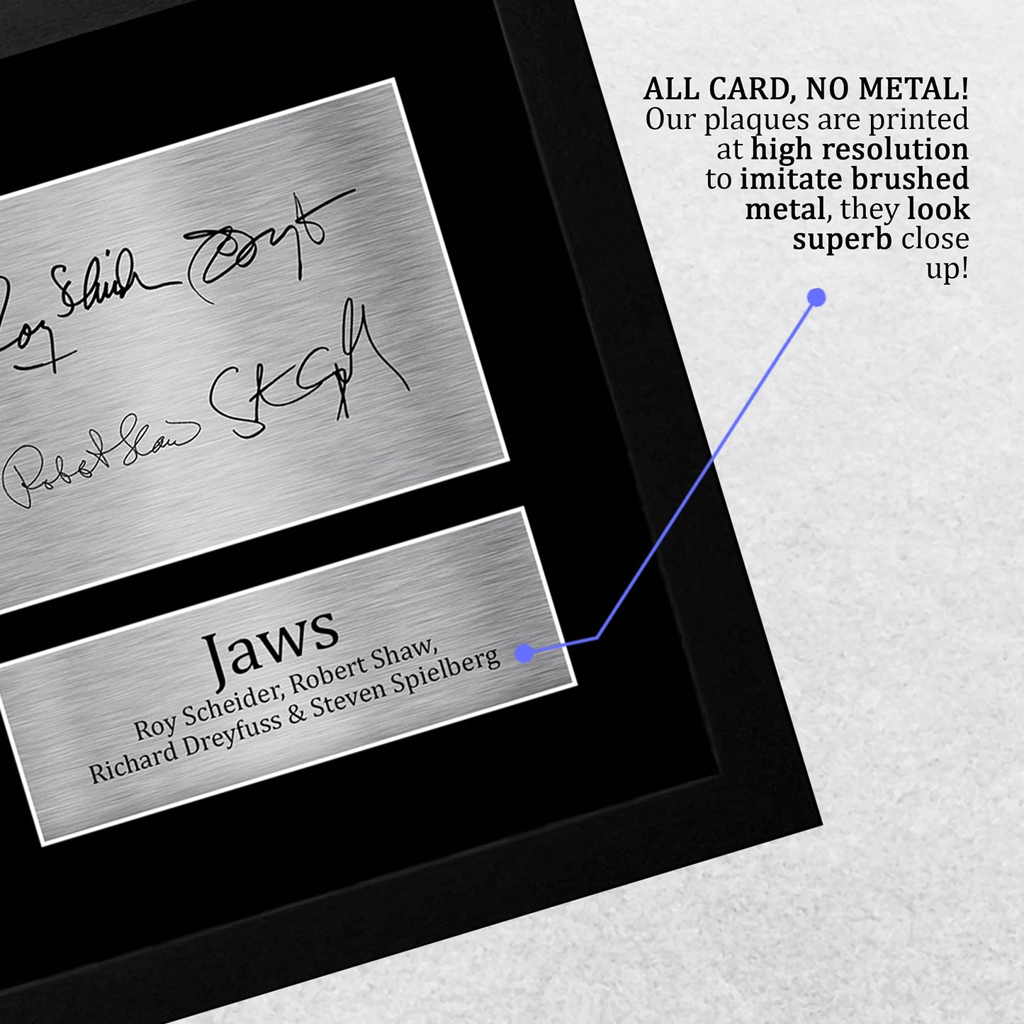 HWC Trading Jaws Gift Signed FRAMED A4 Printed Autograph The Cast Gifts Photo Display
