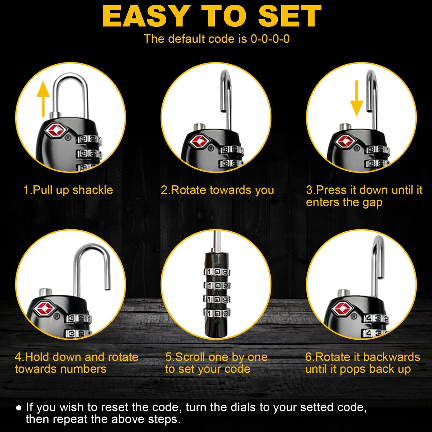 2 Pack TSA Approved Gun Case Locks - 4 Digit Travel Locks, Small Combo Padlocks for Pistol & Revolver Hard Cases