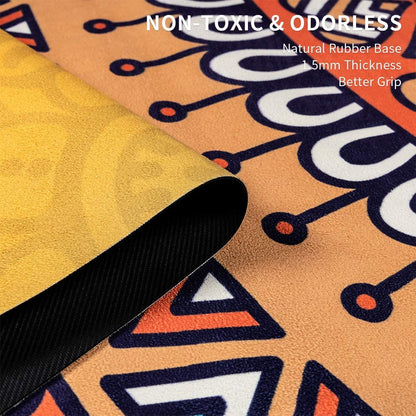 Travel Yoga Mat, Non Slip Exercise Suede Mat with Carry Bag, All-Purpose Fitness Mat with High Density Anti-Tear Surface for Women, Ideal for Pilates Workout (72'' x 24'' x 1.5mm Thick)