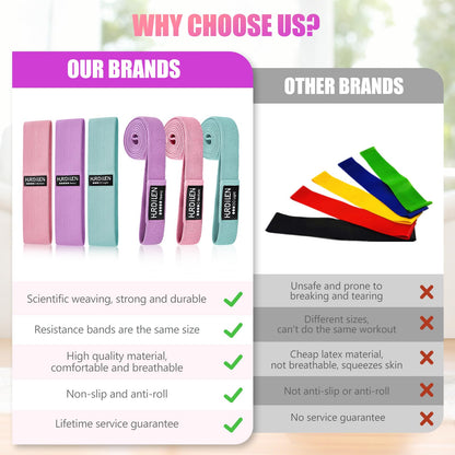 Hurdilen Resistance Bands for Working Out Set, 3 Pcs Pull Up Bands and 3 Pcs Assistance Bands with Door Anchor for Legs, Glutes, Hip, Fabric Loop Bands Workout Bands Resistance for Gym, Home, Office