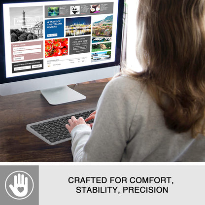 cimetech 2.4GHz Wireless Keyboard with Number Pad Full Size Design for Laptop Desktop PC Tablet, Windows iOS Android - Grey