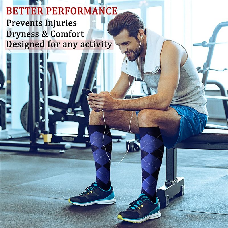 CHARMKING Compression Socks for Women & Men (8 Pairs) 15-20 mmHg Graduated Copper Support Calf Socks are Best for Pregnant, Nurses - Boost Performance, Circulation, Knee High Wide Calf(S/M, Multi 17)