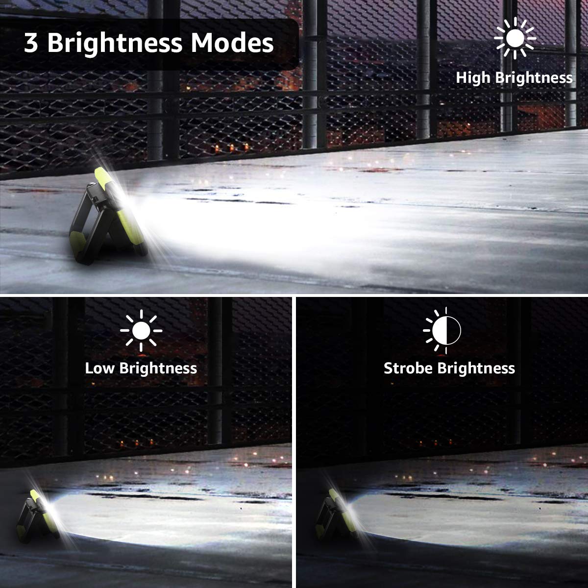 LE Camping Light Rechargeable, 1000 Lumen Portable Work Light Rechargeable, Bright Outdoor Camping Lamp with 4400mAh Power Bank, 3 Modes LED Floodlight for Emergency, Power Cuts, Tents and More