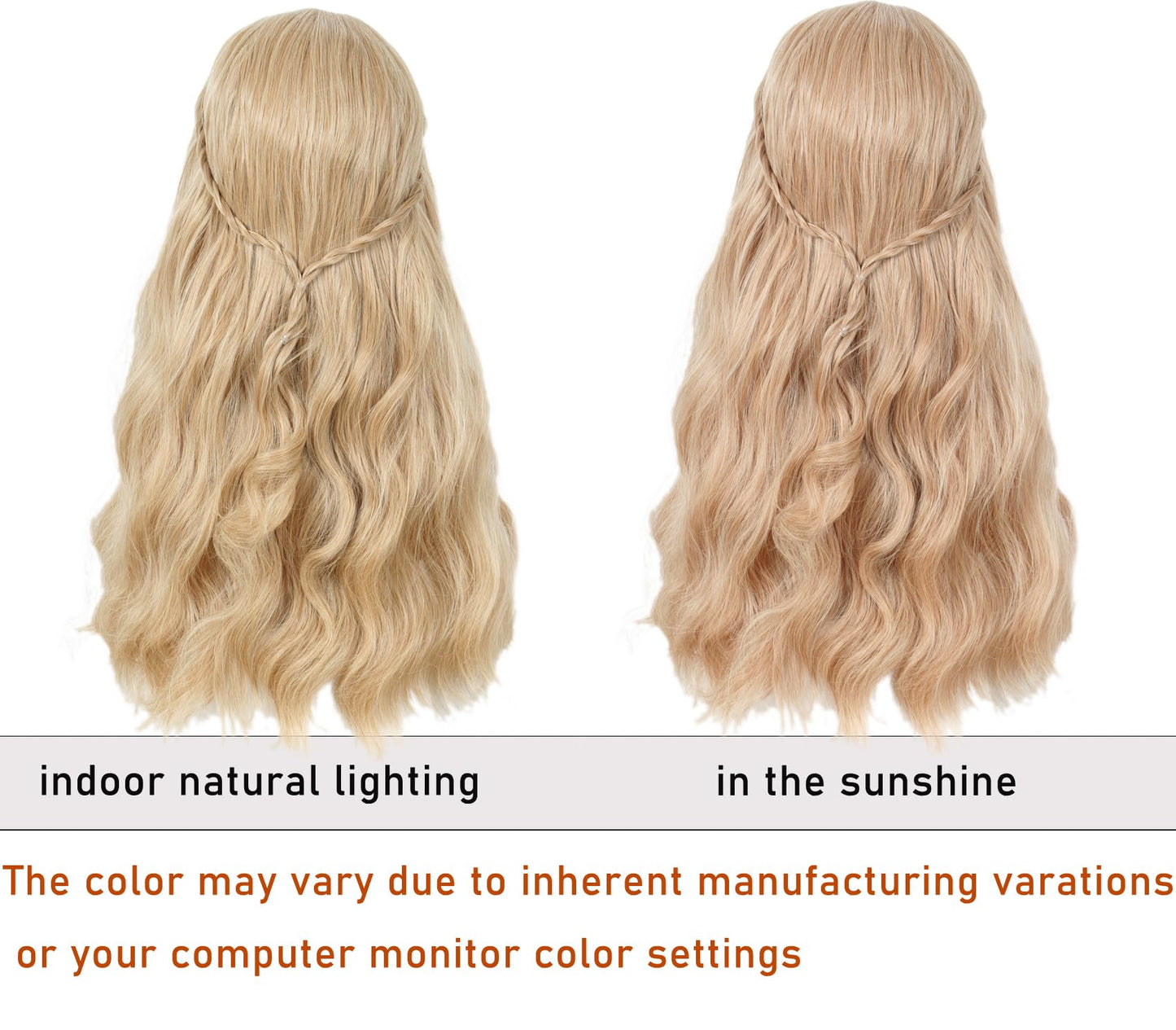 Linfairy 70S Long Blonde Wavy Hippie Wigs Halloween Cosplay Costume Wig for Women Party