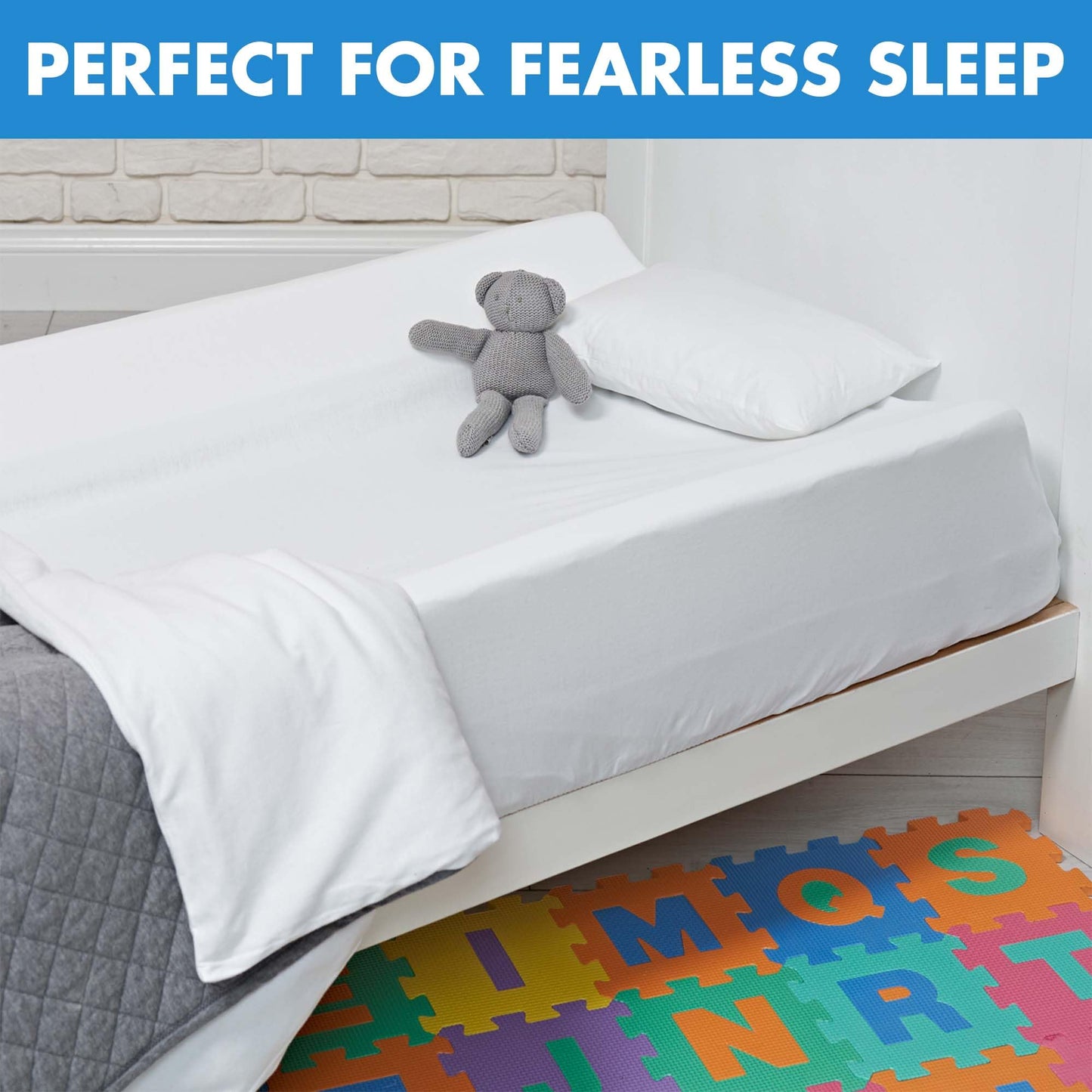 Proheeder Bed Guard for Single, Cot or Toddler Bed - 100cm Foam Bumper for Safety of Babies, Toddlers - Alternative to Rail - with Removable and Washable Cover Made in Portugal (1 Bed Bumper Pack)