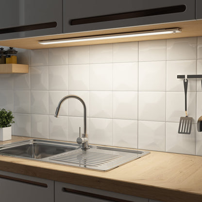 SOAIY LED Dimmable Under-Unit Light 60 cm Kitchen Lamp 3000 mAh Rechargeable Cabinet Lighting with Motion Sensor 3 Light Heat 2700 K,6500 K Magnetic Light Strip for Kitchen Cupboard Wardrobe Bathroom