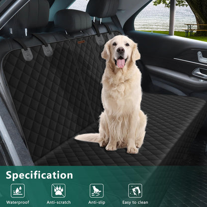 Lydonberg Dog Car Seat Covers, Waterproof Nonslip Scratch-proof Washable Rear Seat Protector with Side Flaps Arm-Rest Opening, Universal for Car, Trucks, SUV(Black)