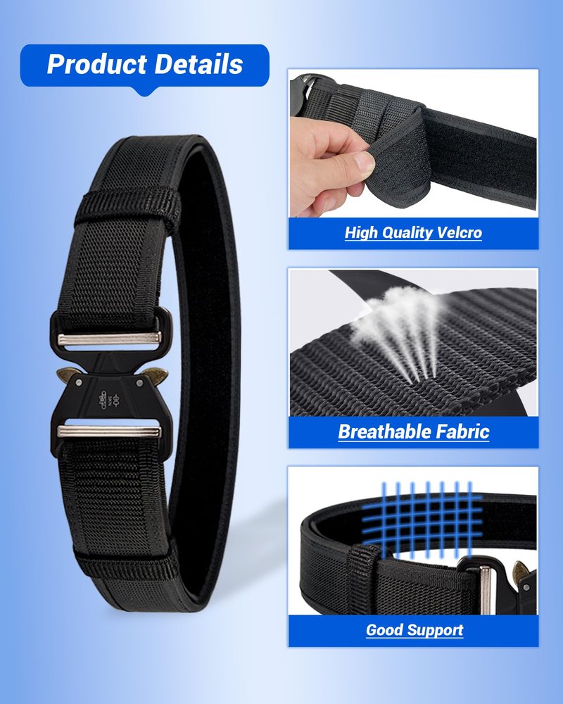 BittPicc 8 in 1 Police Tactical Belt Security Guard Belt Versatile Military Utility Belt Modular Equipment System Molded Duty Belt Set for Law Enforcement