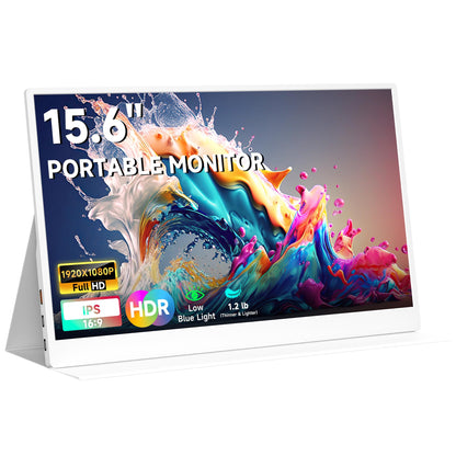 AYY Portable Monitor for Laptop 15 Inch, FHD 1080P USB-C HDMI Travel Monitor External for Computer, Second Display HDR IPS Gaming Monitor Extender for PC MAC Phone PS4/5 Xbox Switch, Built-in Speakers