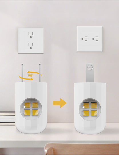 6 Pack Mini LED Night Light Plug in Wall - Dusk to Dawn Auto On/Off, 3000K Soft White (200 Lumen/20W Equivalent), 360° Adjustable Lighting for Bedroom, Bathroom, Stairs, Kids Room, Hallway