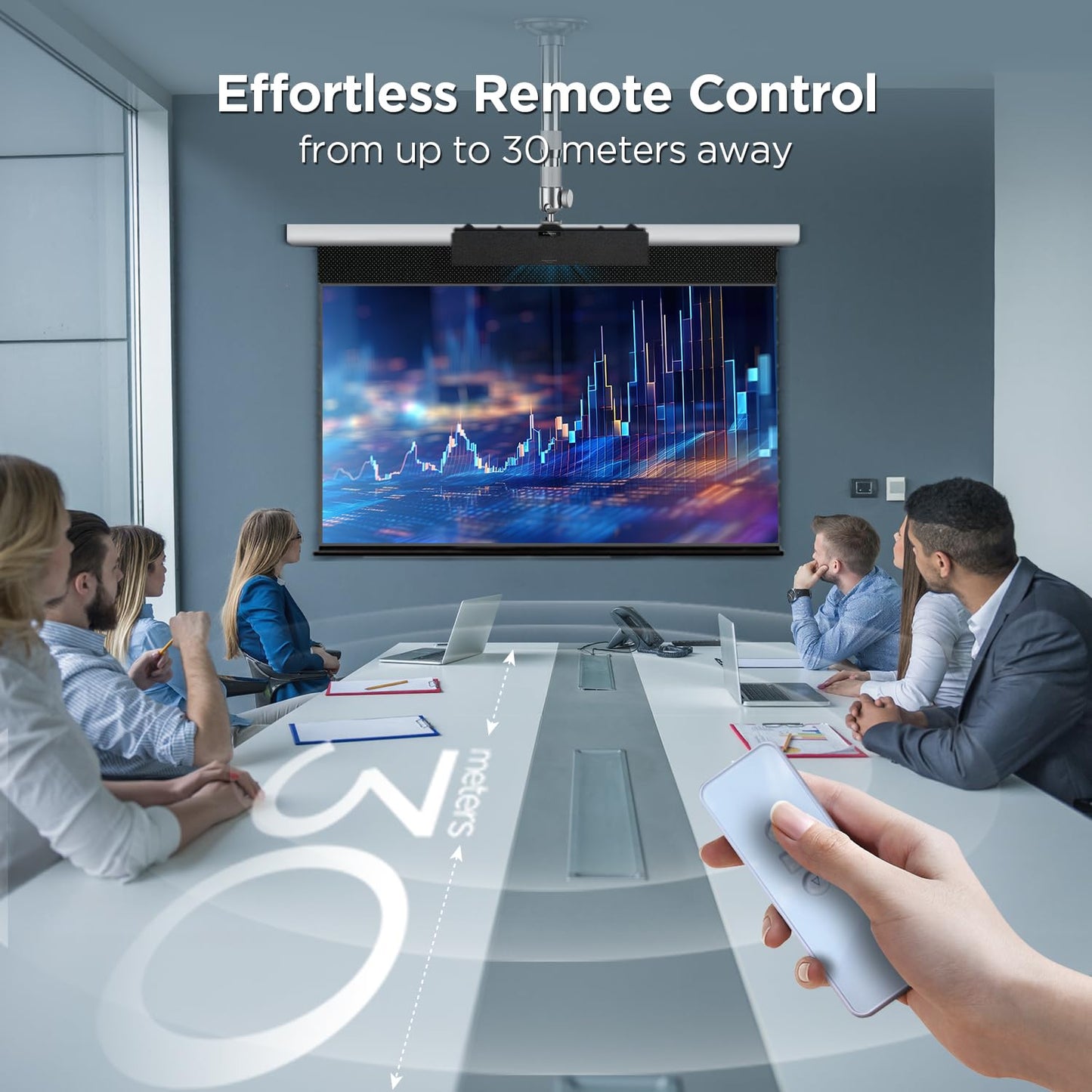 NothingProjector Motorized ALR Screen for Ultra Short Throw Projector, 95% Ambient Light Rejecting, 100” Drop Roll Down, 4K/8K UHD, Active 3D, Anti Daylight, Electric Retractable Automatic NothPJ A