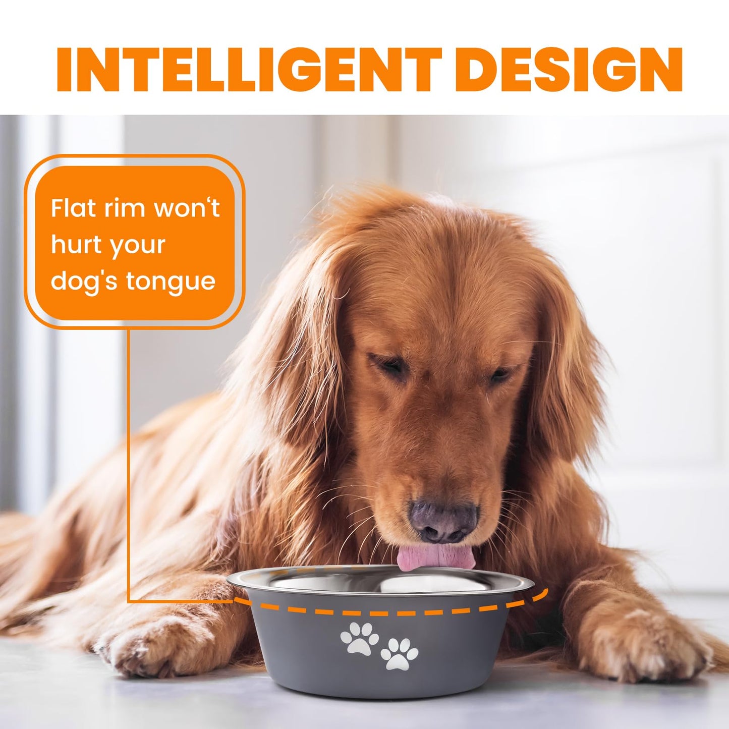 2 Pack Dog Bowls (1560ML), Stainless Steel Dog Bowls with Nonslip Silicone Bottom, Pet Feeding Bowls for Cat, Pups-Food and Water Bowls for Small Medium Large Dogs