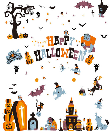 CCINEE Halloween Window Stickers - 10 Sheets Window Clings Decals for Party Decoration, Indoor & Outdoor Home Decor