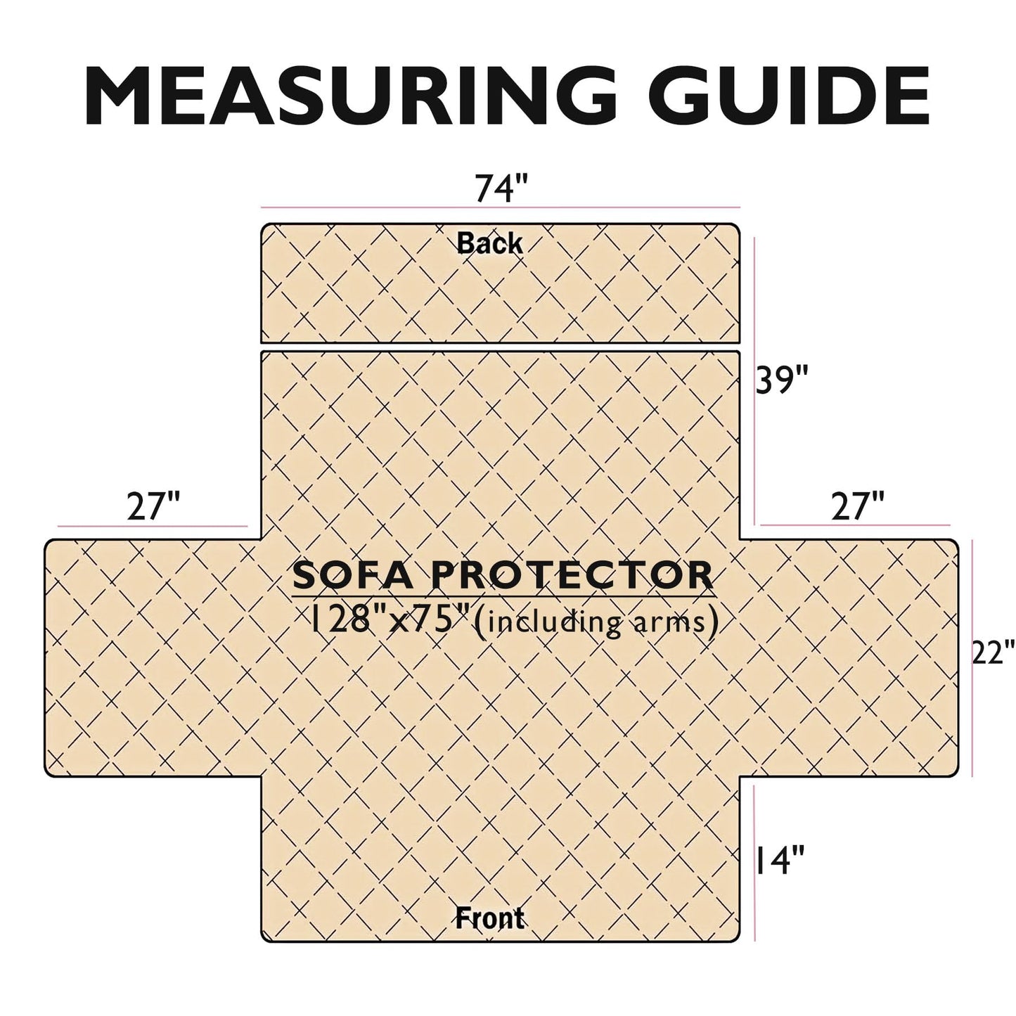 Cmfshape Halloween Skidproof Sofa Cover-Festival Sofa Slipcover with Elastic Straps-Easy Fit Slip Cover-Patchwork Washable Furniture Protector for Pets and Kids(Sofa,Black&Orange)