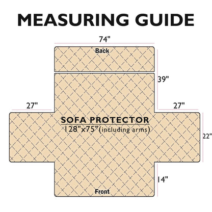 Cmfshape Halloween Skidproof Sofa Cover-Festival Sofa Slipcover with Elastic Straps-Easy Fit Slip Cover-Patchwork Washable Furniture Protector for Pets and Kids(Sofa,Black&Orange)