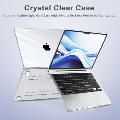 MOSISO Compatible with MacBook Air 13 inch Case M4 M3 M2 2025 2024 2023 2022 A3240 A3113 A2681, Hard Shell for MacBook Air 13.6 inch Case &Keyboard Cover&Screen Film&Type C Adapter, Crystal Clear