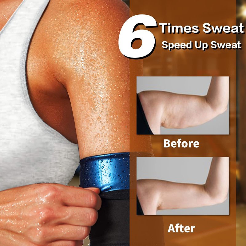 huiming Women's Arm Trimmers Sauna Compression Sleeve Sweat Bands Slimmers for Workout Sport