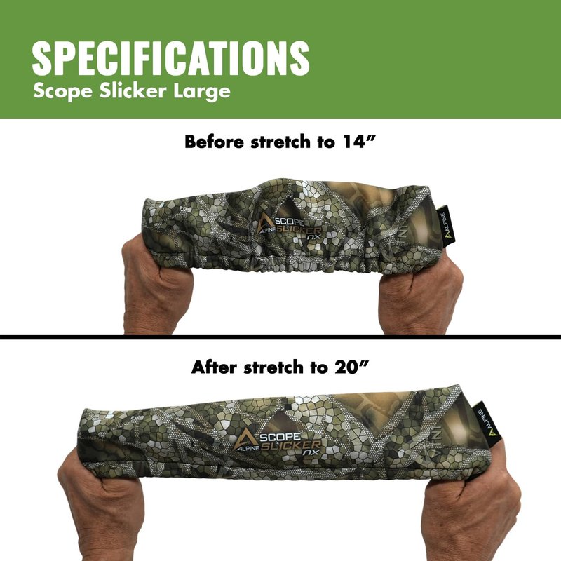 Alpine Innovations Slicker NX2 Hunting Rifle Scope Cover, Large fits 14"- 20", Vanish Tan