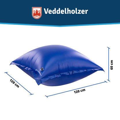 Veddelholzer XXL 120 x 120 cm Round Air Cushion Including 4 m Rope Pool Cushion for Pool Cover Perfect Accessory Winter Medium for Pool Canopy, Cover in Winter and Bad Weather