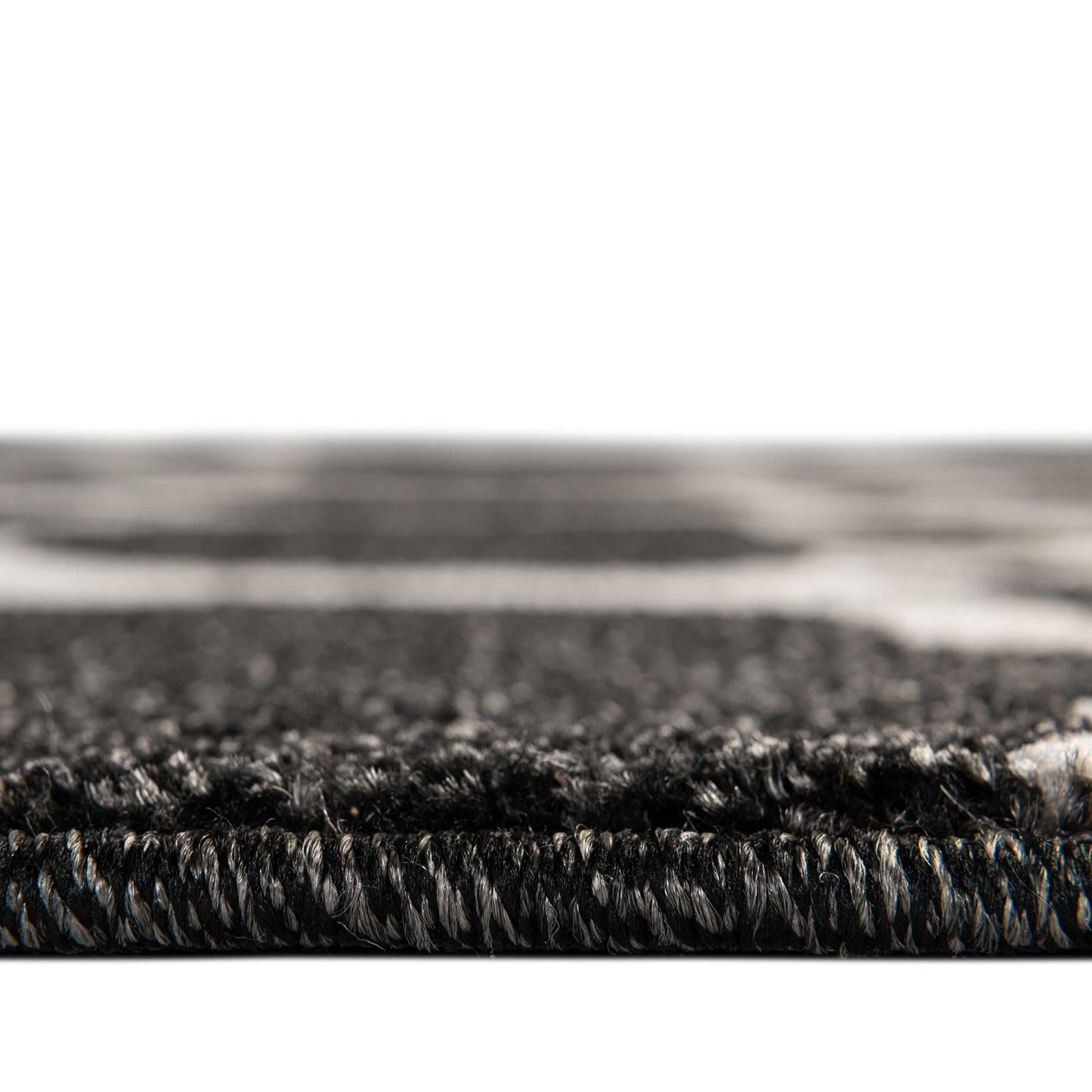 Rugs.com Lattice Collection Rug – 3' x 5' Black Medium Rug Perfect for Entryways, Kitchens, Breakfast Nooks, Accent Pieces