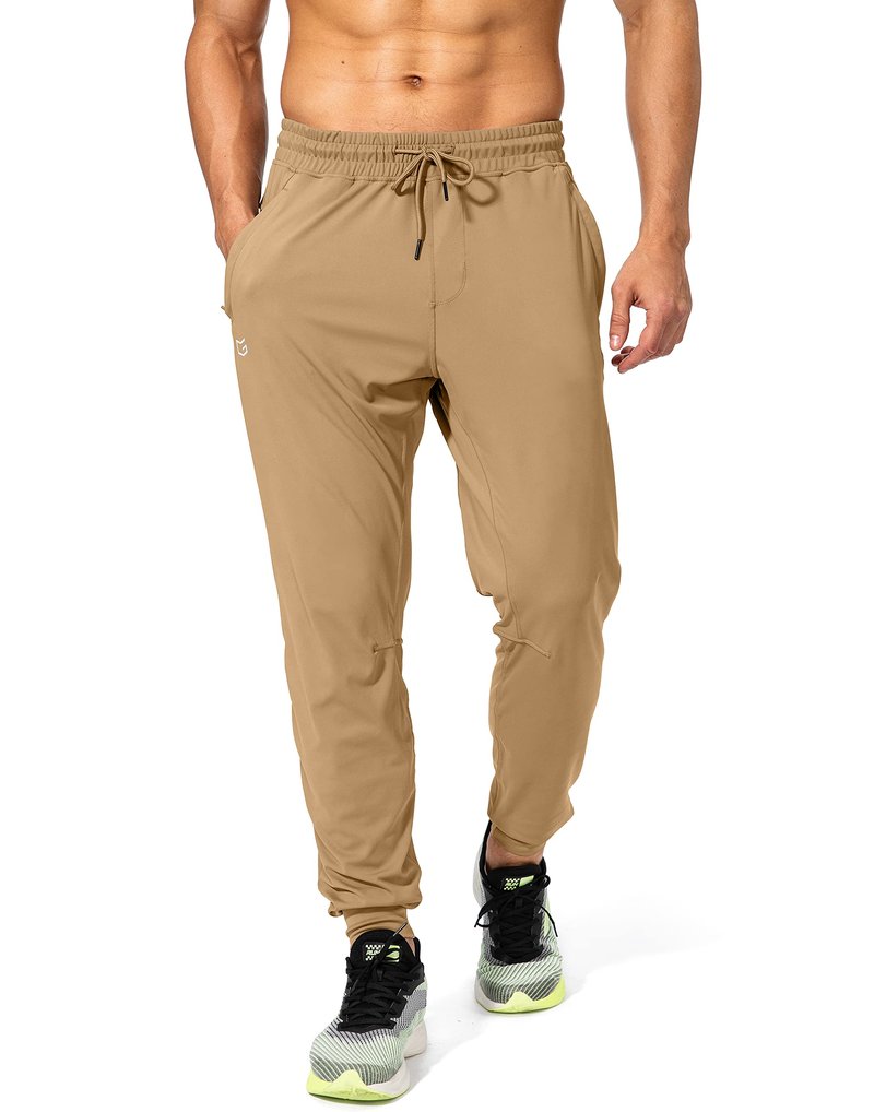 G Gradual Men's Sweatpants with Zipper Pockets Athletic Pants Traning Track Pants Joggers for Men Soccer, Running, Workout(Dark Khaki,M)