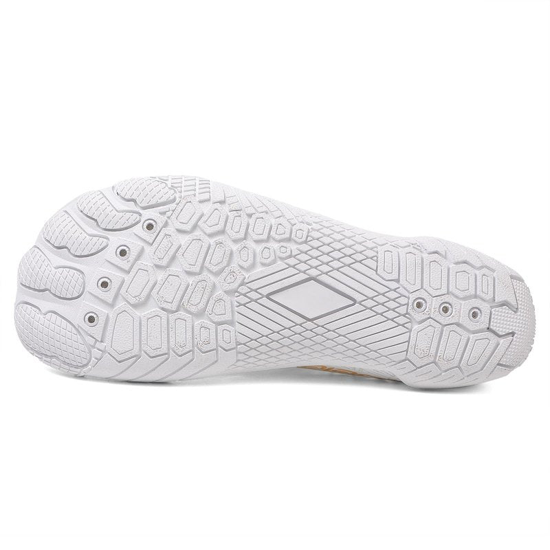 ITLXJR Water Shoes for Men and Women, Barefoot Aqua Socks, Wide Fit Beach Swimming Pool Shoes, Anti-Slip Outdoor Walking Hiking Kayaking Diving Surfing (Beige, Adult, Men, 8, Numeric, US Footwear Size System, Medium)
