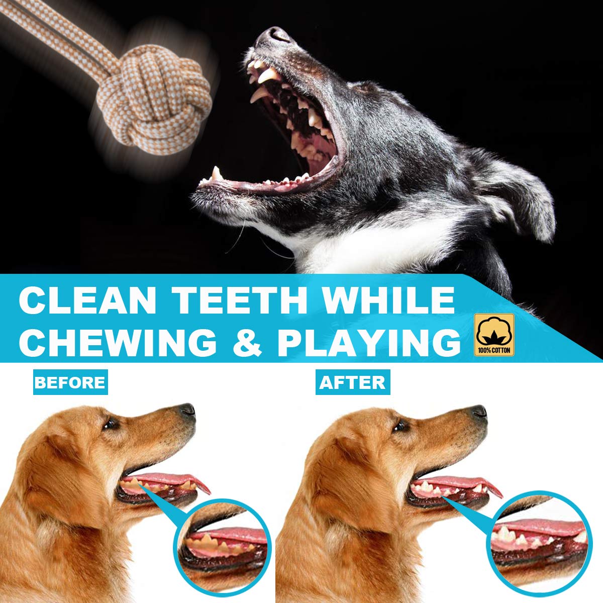 FONPOO Dog Toys for Avoiding Boredom and Anxiety - Chew Toys for Medium Dogs and Puppies - Birthday Gift Sets