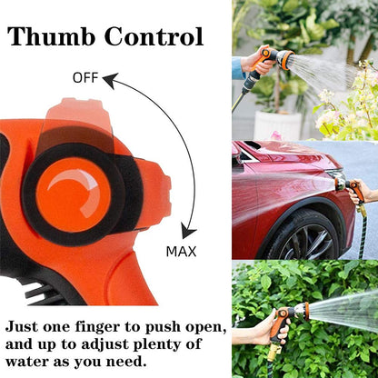 Garden Hose Spray Nozzle,10 Hose Metal Duty Watering Patterns Thumb Control On Off Valve, High Pressure Nozzle Sprayer for Plants, Car Wash,Cleaning,Showering Pets