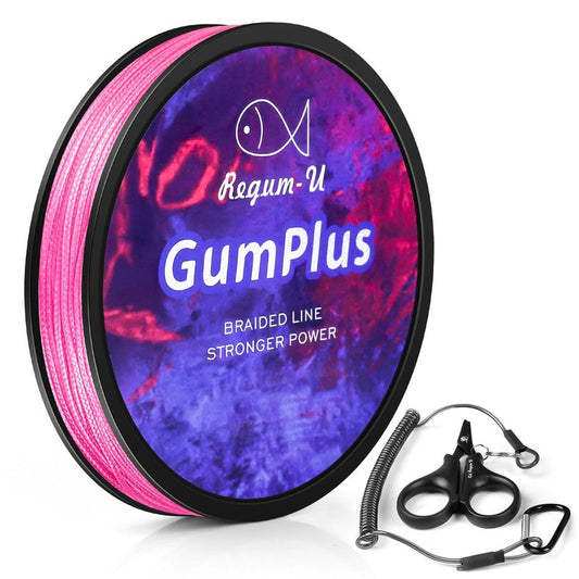 Regum-U GumMAX 150 Yards/90 LB 8X Braided Fishing Line Abrasion Resistant Superline Zero Stretch & Smaller Diameter Confuse & Never Fade in Saltwater and Freshwater (Pink,90LB-150yards)
