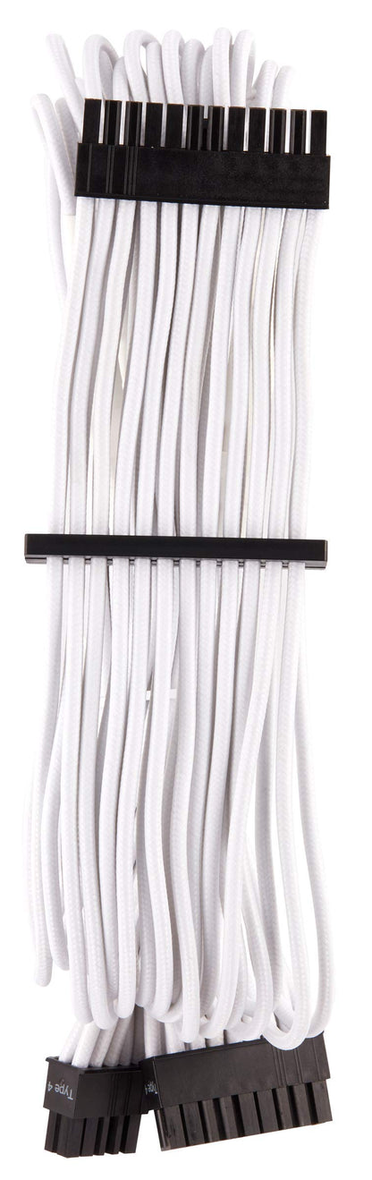 Corsair CP-8920217 Premium Individually Sleeved PSU Cables Starter Kit – Black, 2 Year Warranty, White
