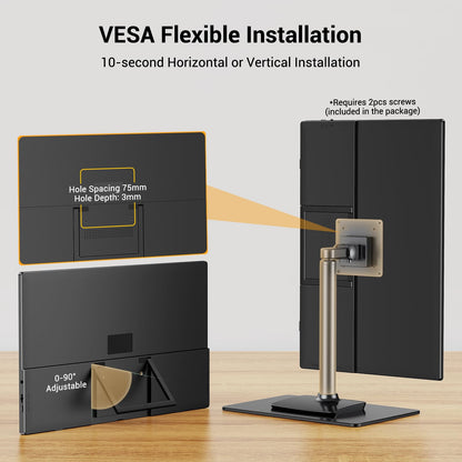 EVICIV Portable Monitor 15.6" 1080P, FHD Travel Monitor for Laptop, IPS Portable Screen w/VESA & Kickstand, USB-C Mini HDMI External Screen for Laptop/PC/Phone, Compatible with PS3/4/5/Xbox/Switch