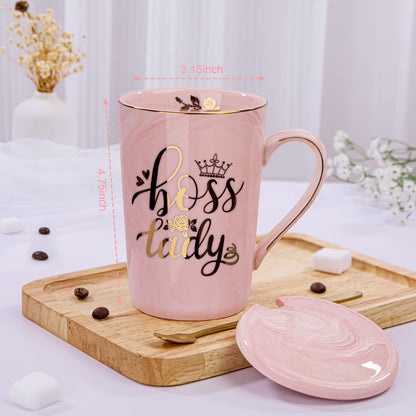 Best Friend Birthday Gifts for Women, Friendship Gifts for Women, Unique Birthday Valentines Day Gift Ideas for Her, Friends Female, Besties, BFF Ceramic Marble Coffee Mug Gift Box Printed Gold 14 oz
