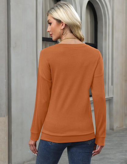 For G and PL Halloween Lady Fall Dressy Long Sleeve Holiday Top Elegant Trendy Business Sweater Orange L