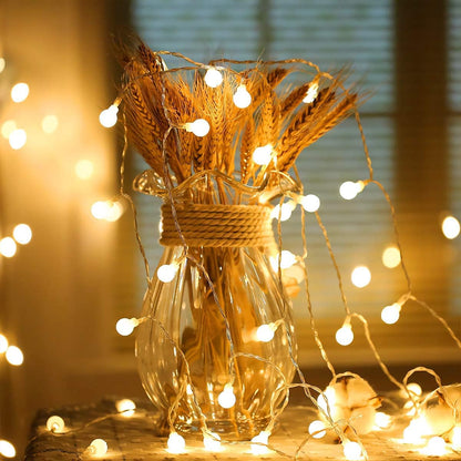 Fulighture Fairy Lights, 2 Lighting Modes, 16ft 40LEDs Ball IP65 Globe String Light Battery Operated, Decoraction for Indoor Lighting, Bedroom, Wedding, Party, Christmas, Tree (Warm White)