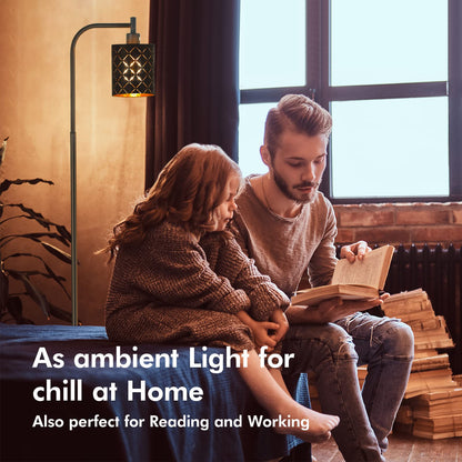 Gothic Floor Lamp with Laser-Cutout Lampshade, LED Standing Lamp for Living Room & Bedroom, 67 Inch Black Arc Modern Farmhouse Lamp with Foot Switch, E26 Base Socket, Perfect for Magic Decor Lamps