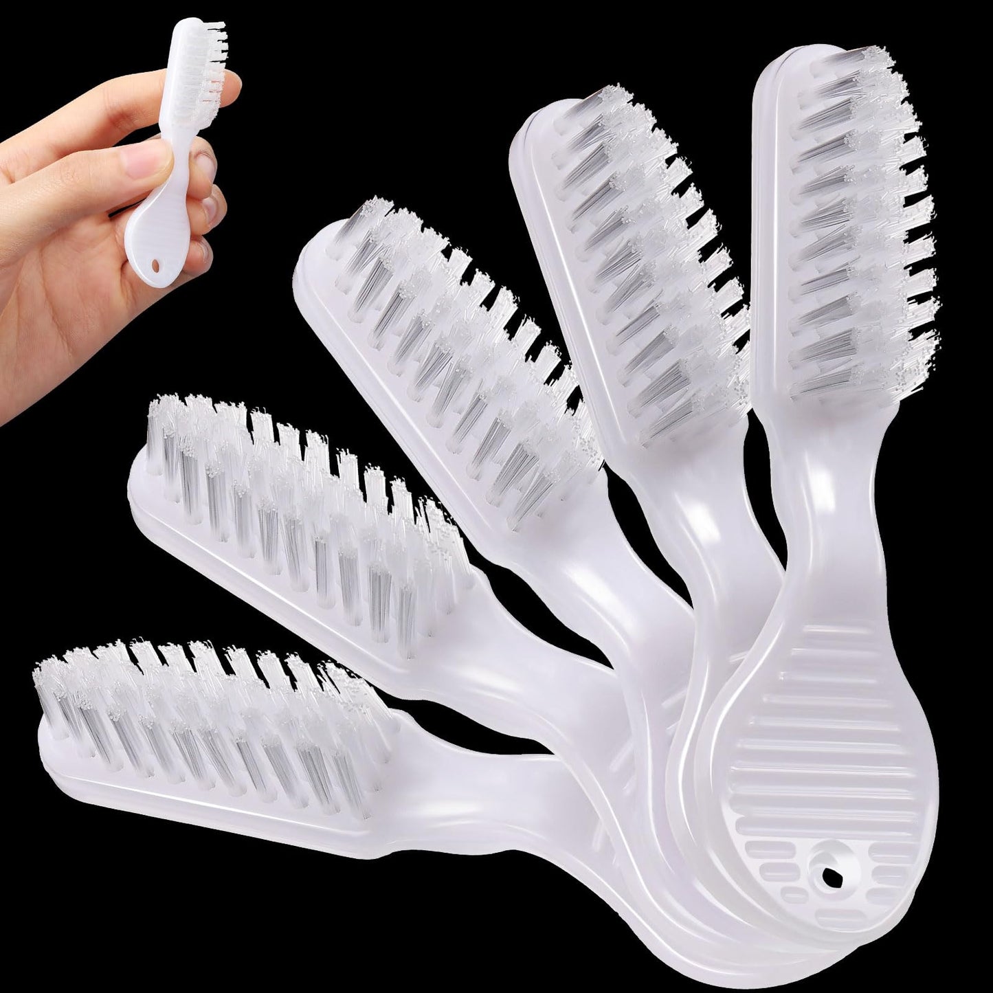 Nuogo 500 Pieces Mini Toothbrush Bulk Disposable Toothbrushes Thumbprint Individually Packaged Security Toothbrush with Short Handle Soft Bristles Prison Tooth Brush for Camping Travel