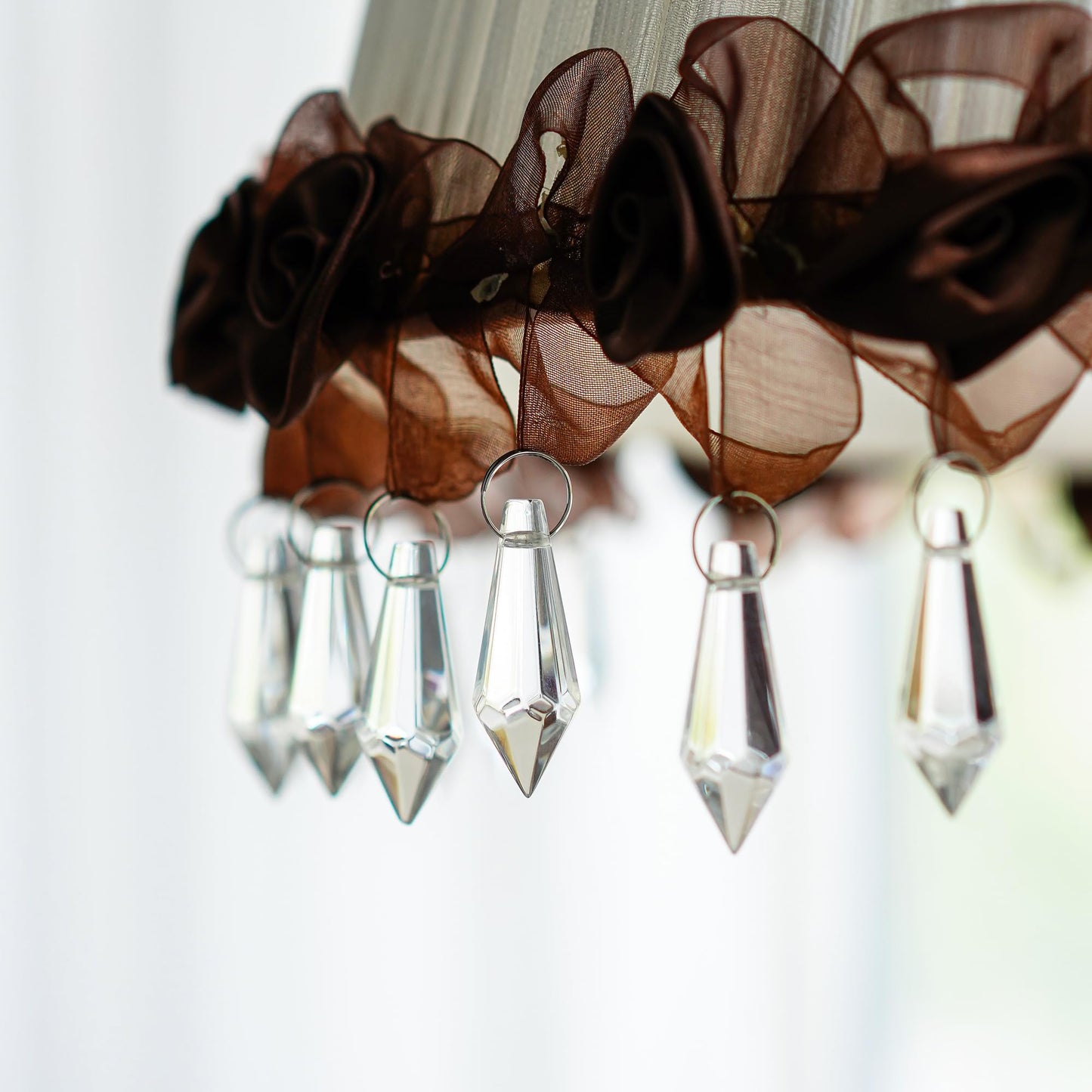 H&D 50pcs 38mm Crystal Icicle Pendant Chandelier Prisms Drops Lamp Candle Holders Curtain DIY Parts(Clear)