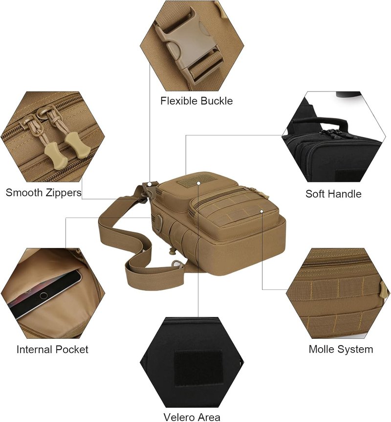 Tactical Backpack for Men - Military Sling Shoulder Bag for Hiking, Camping & Everyday Use | Versatile Crossbody Design