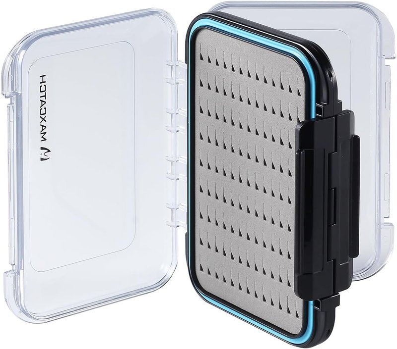 Maxcatch Waterproof Double-Sided Fly Box - Lightweight Durable Design with Clear Lid & Easy Grip Foam for Flies Storage