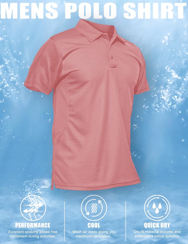 MAGCOMSEN Polo Shirts for Men T Shirts Golf Shirts Summer Shirts Work Shirts Fishing Shirts Short Sleeve Tactical Shirts Athletic Polo Shirt Golf Shirts for Men