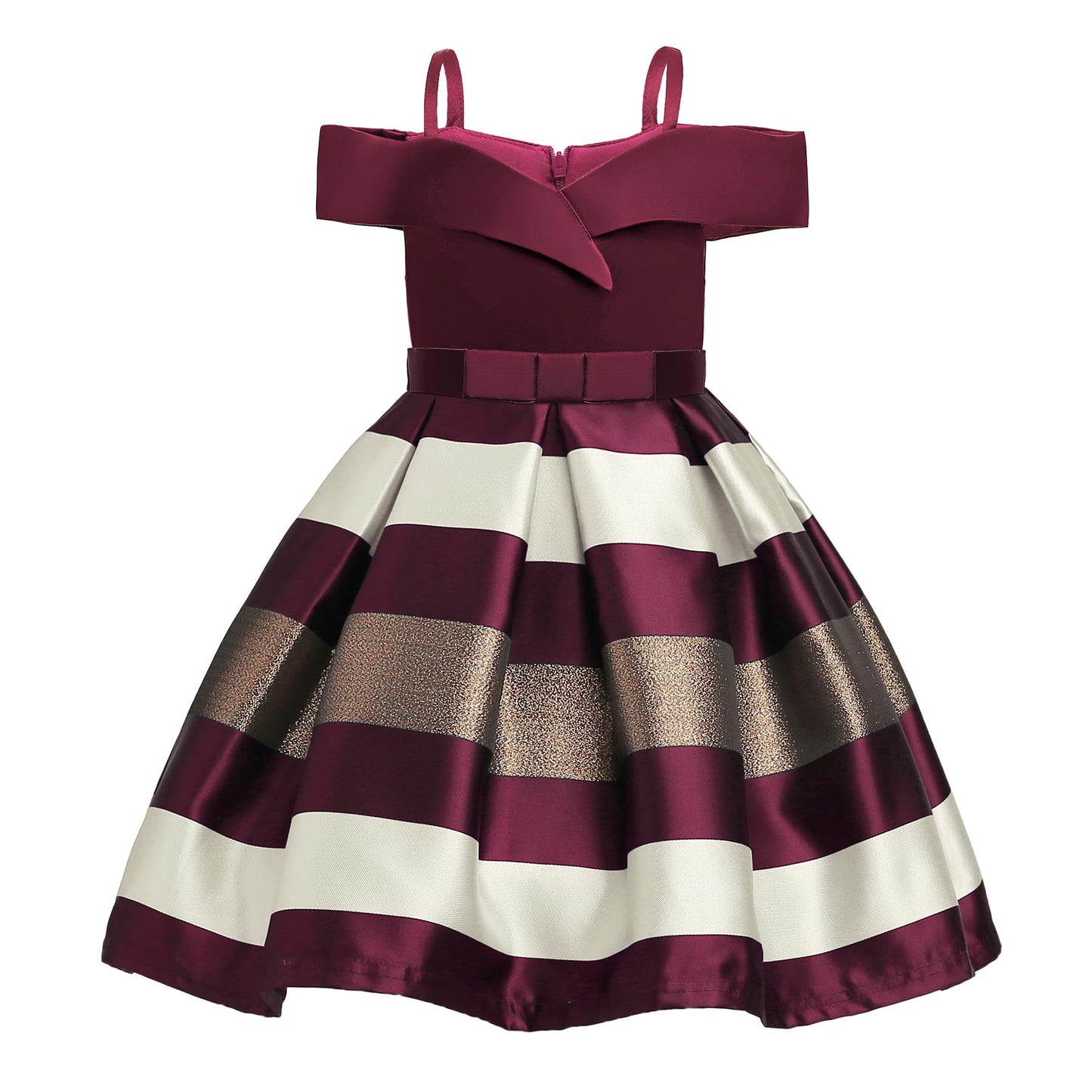NSSMWTTC Girls Embroidery Easter Frocks Hallowmas Christmas Kids Birthday Party Dresses New Year Clothes (Wine,150)