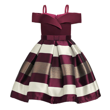 NSSMWTTC Girls Embroidery Easter Frocks Hallowmas Christmas Kids Birthday Party Dresses New Year Clothes (Wine,150)