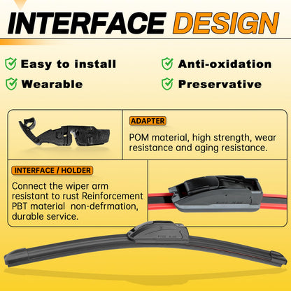 AUTOBOO 13" and 13" Windshield Wipers Blades (Pack Of 2),OEM Quality Premium All-Seasons Wiper blades,Stable and Quiet Armor wiper blades