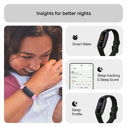 Google Fitbit Inspire 3 Activity Tracker with 6-months Premium Membership Included, up to 10 days battery life and Daily Readiness Score, Black/Midnight Zen