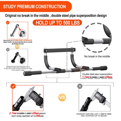 Ally Peaks Pull Up Bar for Doorway,Multiple Levels Width Adjustable Pull Up Bar Accurately Match Wide and Narrow doorframe,Indoor Chin-Up Bar Workout Bar,USA Original Patent